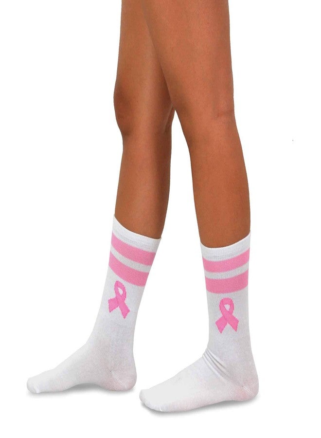 TeeHee Socks Pink Ribbon Breast Cancer Awareness Crew Socks with Gift Box for Women 9-11 12-Pair (Gift 12pk-Pink Ribbon) - Image 2
